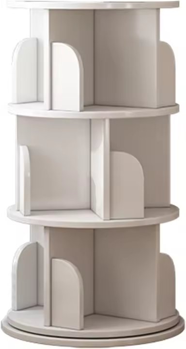 giratoria estantería giratoria de 360 °   de 3/4/5/6 niveles estantería de pie para almacenamiento organizador de estanterías apilables vitrina para dormitorio sala de estar(Blanco,40 - 1