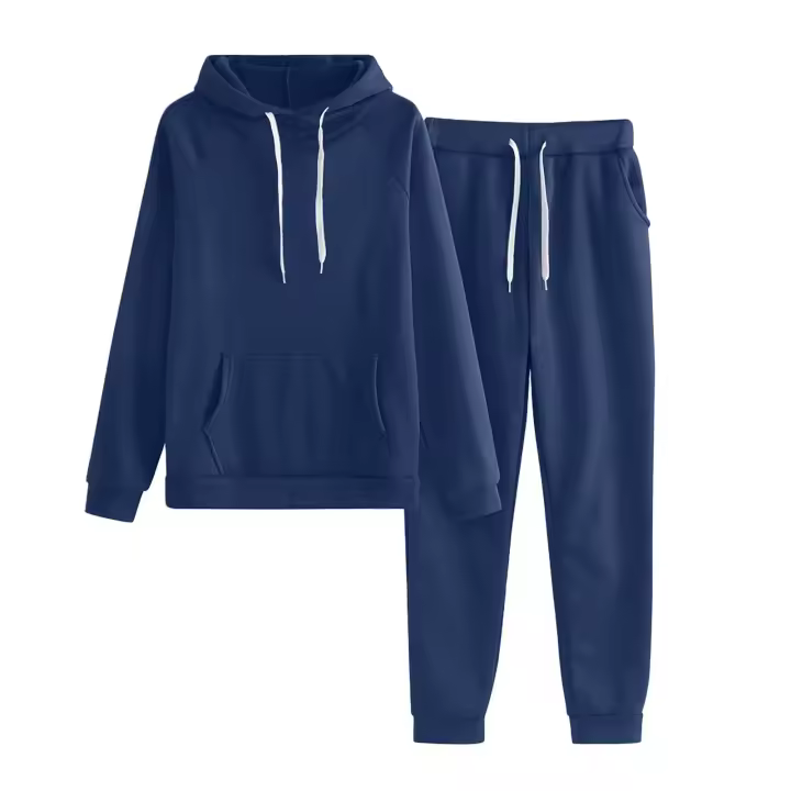 2025 Suéter con capucha de manga larga para mujer, ribete informal suelto de dos piezas, Color sólido, talla grande, - 1
