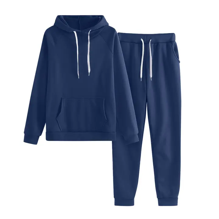 2025 Suéter con capucha de manga larga para mujer, ribete informal suelto de dos piezas, Color sólido, talla grande, - 1