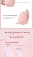 Juego de 4 esponjas de maquillaje en forma de huevo, ultrasuaves y absorbentes, para uso seco y húmedo, no absorben la caca, paquete Ca - details 3