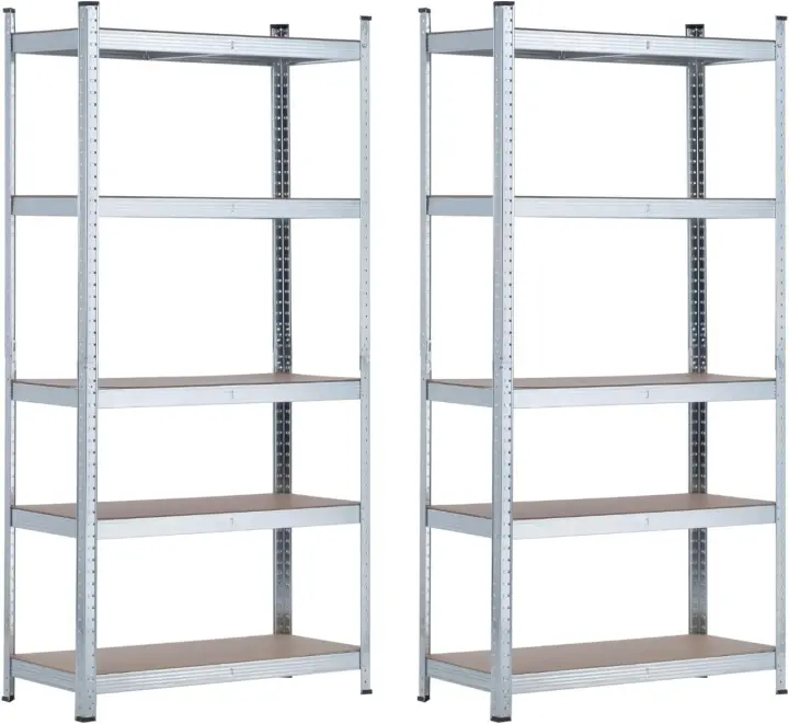 Estantería Modular de Almacenaje (Paquete 2) 5 Baldos Ajustables Carga Máxima 875Kg - 1