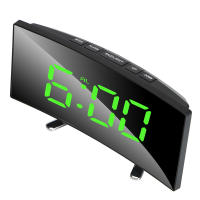 Escritorio de 7 pulgadas para dormitorio de niños, pantalla LED, gran número, mesa, alarma Digital, espejo curvado regulable, reloj - details 9