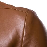 Chaqueta clásica de cuero para hombre, abrigo deportivo informal de piel de cordero - details 5