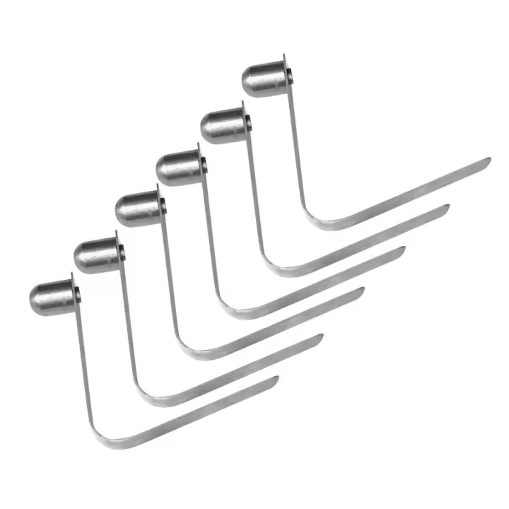 Poste de carpa de paleta de Kayak, 6 piezas, 8mm, botón sólido, Clip a presión de resorte, Pin único - 1