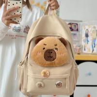 Mochila Capybara de gran capacidad, correas ajustables de nailon para los hombros, bolso escolar de dibujos animados, resistente al agua, con múltiples bolsillos - details 3