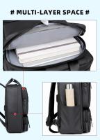 Mochila multifuncional para portátil de 15,6 pulgadas, mochila de viaje de negocios, impermeable, negra, para estudiantes, bandolera para hombre, portátil, bolsa para ordenador - details 14