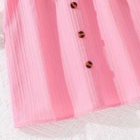 Vestido Rosa para Niñas de 8 a 12 Años Manga Voladora y Cuello en V Vestido Casual Dulce para el Verano 2024 - details 8