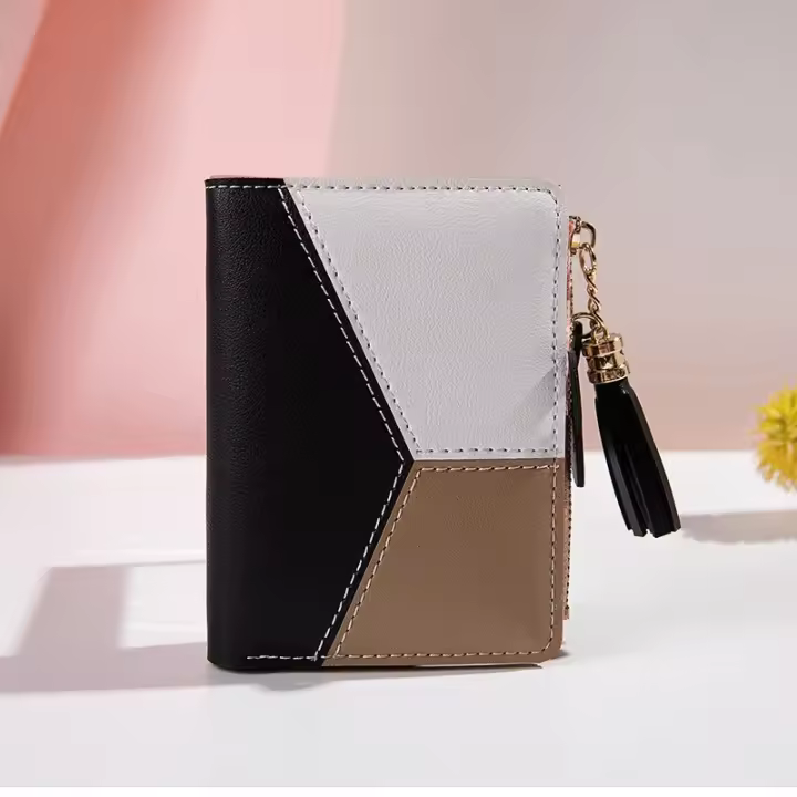 Cartera de cuero PU para mujer, monederos de cuero, tarjetero, monederos portátiles plegables para mujer - 1