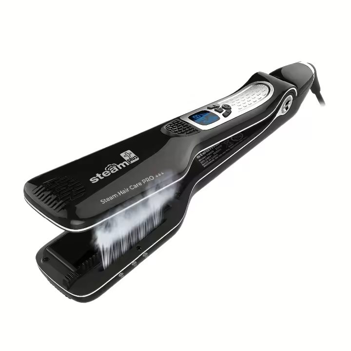 Plancha de vapor para el pelo, plancha de vapor profesional para salón, plancha de vapor iónica para alisar 2 en 1 y - 1