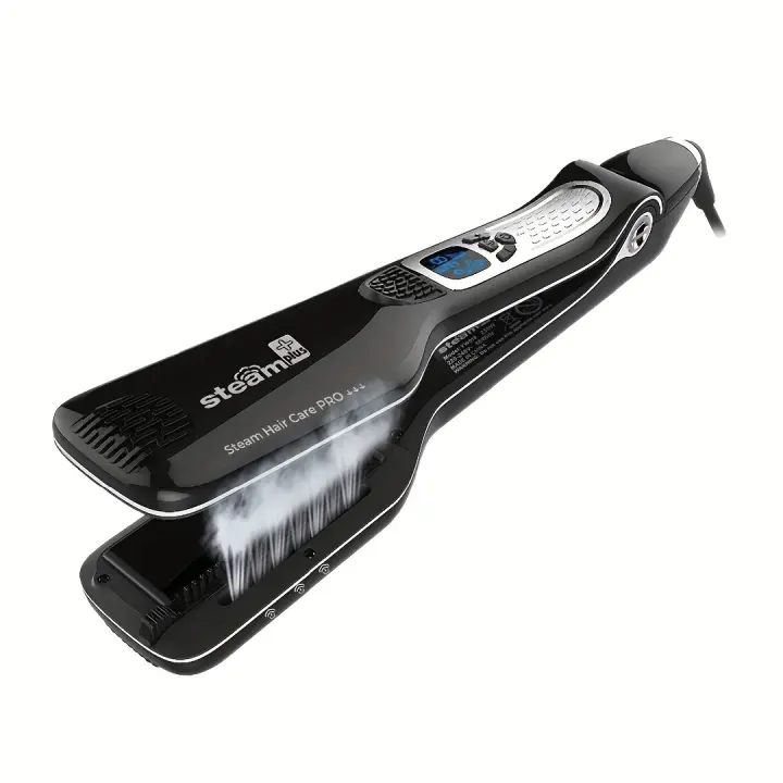 Plancha de vapor para el pelo, plancha de vapor profesional para salón, plancha de vapor iónica para alisar 2 en 1 y - 1