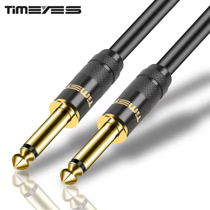Cable de instrumento recto de 1/4 pulgadas, Cable de guitarra profesional de Audio estéreo de 6,35mm a 6,35mm para teclado amplificador de bajo de guitarra - 1