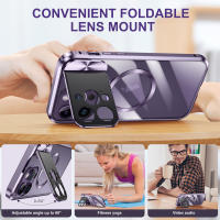 Funda a prueba de golpes de aleación de aluminio para iPhone 14 Pro Max 13 Pro Max, protección de cámara de Metal, soporte, cubierta transparente, parachoques magnético - details 9