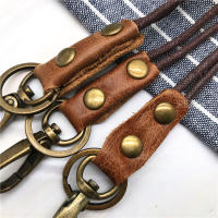 Correa de cuello de cuero genuino de vaca para teléfono móvil, insignia, llaves, identificación, tarjeta de crédito, tarjetero, cordón para muñeca y cuello, llavero - details 3