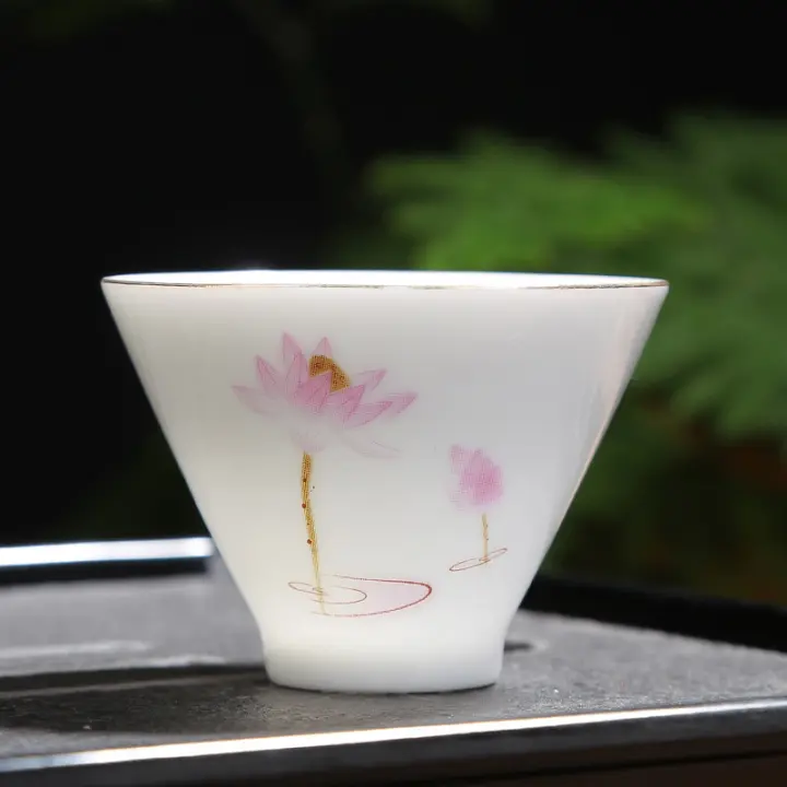 Zhongdouli Dehua porcelana Kung Fu taza maestra de cerámica blanca pura juego para el hogar tazón de té - 1