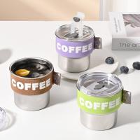 Taza de café portátil reutilizable con tapa, taza térmica de acero inoxidable resistente al calor para oficina, 400ML - details 0