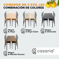 Mesa de Comedor con 4 Sillas Set 5 Pzs. Completo Madera Muebles Cocina Leo 110x68cm Tipo Industrial - details 28