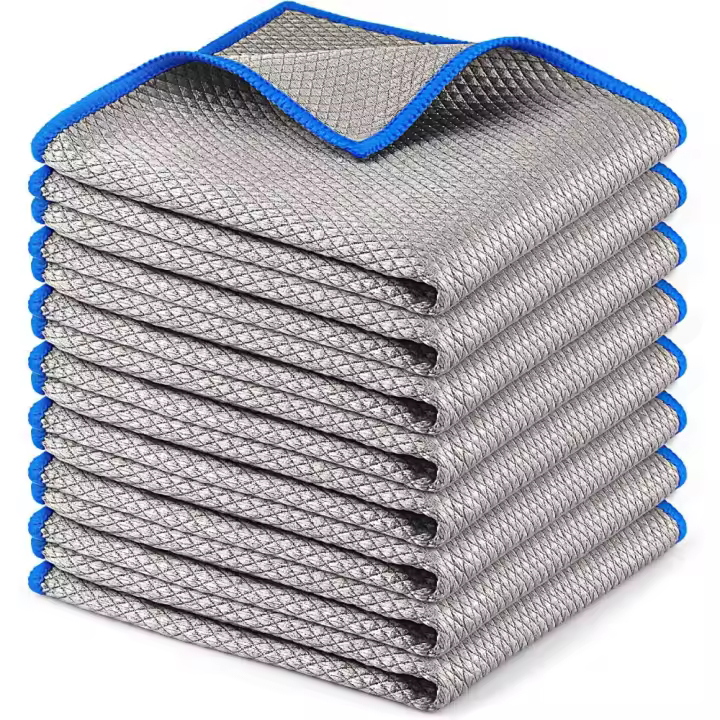 8X Paño de Limpieza Magico, Bayetas Microfibras Cristales Sin Rayas, Paños de Cocina, Balletas Microfibra Coche, Trapos de Platos, Automóviles Ventanas Espejos Baños Oficinas, 40x30 cm - 1