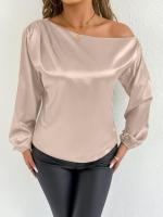 Blusa de satén de color blanco de manga larga, nueva camisa de verano para mujer - details 24