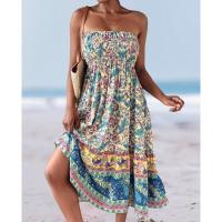Vestido largo holgado con estampado y cintura elástica para mujer, verano 2025 - details 14