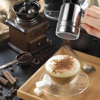 Tamiz vibratorio de suelo de cacao para condimentos con recipiente y mango de acero inoxidable, tamiz de café en polvo de azúcar, herramienta de cocina - details 2