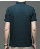 polos hombre manga corta ropa hombre día del padreVerano Nuevo Hombre Lop-up Hollow Polo de manga corta Camiseta Ice Silk Transpirable Negocios Moda Camiseta Hombre Marca Ropa - details 32