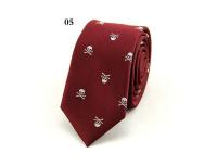 Corbata de Poliéster para Hombres Estilo Liso de 6cm con Nudo de Dibujo Animado de Calavera - details 7