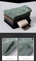 Pantalones de Veludo Cálidos de Invierno Moda de Negocios Casuales para Hombres Tela Elástica - details 6