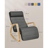 Mueble Ottoman de Madera de Abedul Mueble de Descanso Ajustable con 5 Posiciones, Carga Máxima de 150kg, Para Dormitorio, Salón Gris Claro y Natural - details 30