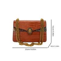Bolso Cruzado de Estilo Vintage con Estampado de Cocodrilo Bolso Versátil con Correa Dorada - details 0