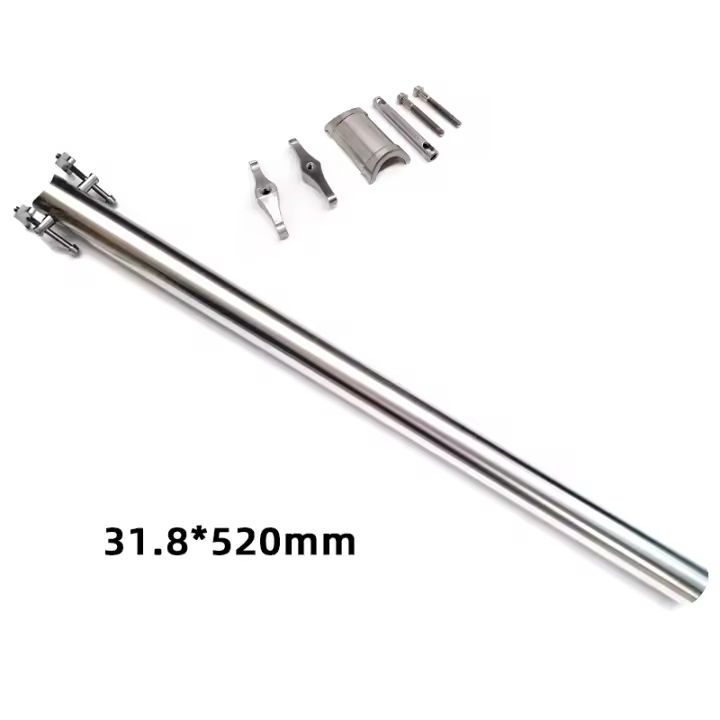 Poste de asiento de aleación de titanio 3al 31.8 v 520mm CNC adecuado para bicicletas Brompton en 3 tamaños 550/580/mm - 1