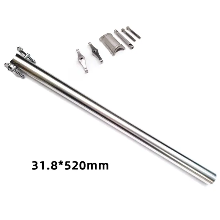 Poste de asiento de aleación de titanio 3al 31.8 v 520mm CNC adecuado para bicicletas Brompton en 3 tamaños 550/580/mm - 1