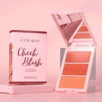 Resaltador de contorno de rubor 3 en 1, paleta de maquillaje, polvo de rubor facial Mineral mate para mejillas, iluminador brillante, bronceador - details 13