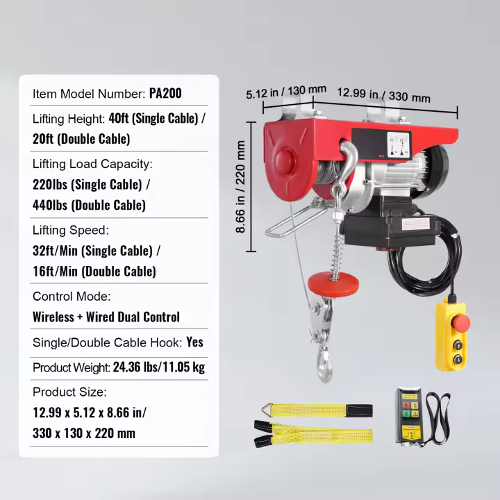 Polipasto eléctrico SucceBuy, con cabrestante eléctrico de 230 V - 1