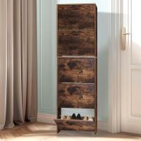 Mueble zapatero de 12 pares - Estantería de gran capacidad para vestíbulo o pasillo - (ancho) 60 x (profundidad) 24 x (alto) 80 cm - Madera clara blanca - details 171