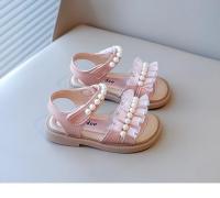 Sandalias de verano para niñas, zapatos de playa para niños con perlas y diseño de princesa, puntera abierta, suaves, antideslizantes, 2025 - details 10