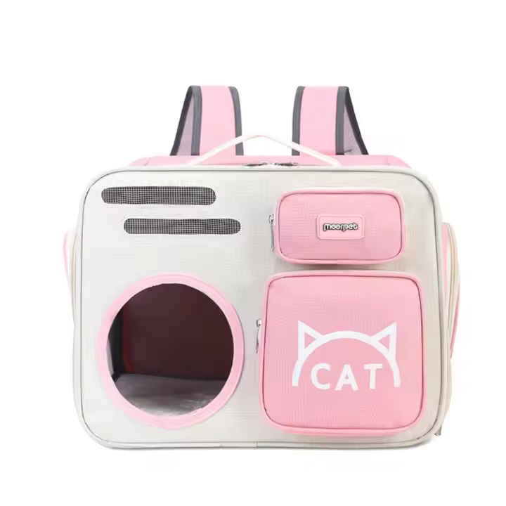 Mochila portamascotas portátil, bolsas de viaje plegables y transpirables para perros, cómoda bolsa de transporte para gatos de gran capacidad, suministros para mascotas - 1