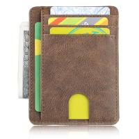 Cartera de cuero delgada con bloqueo RFID, tarjetero para tarjetas de identificación de crédito, monedero, funda para dinero para hombres y mujeres, bolso de moda 2020, 11,5x8x0,5 cm - details 9