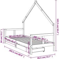 Estructura de Cama Infantil con cajones Madera de Pino 80x160cm - details 44
