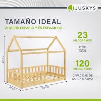 Cama Infantil 80 x 160 cm con protección anticaída, Cama casa de Madera Maciza para niños - Cama en Color Rosado - details 17