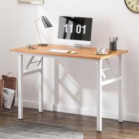Mesa de Escritorio Plegable para computadora 80 x 40 x 75 cm Escritorio para computadora Escritorio de Oficina Mesa de Escritura, Mesa de Conferencia,Teca & Negro, AC5CB-8040-SH - details 6