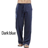 Spring Men's Linen Wide Leg Pants Oversized Sports Street Casual Yoga Pants Sweatpants Men's - details 11