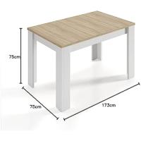 Mesa de Comedor Extensible Acabado Blanco Artik y Roble Modelo Kendra Medidas 123-173 cm x 75 cm x 78 cm - details 2