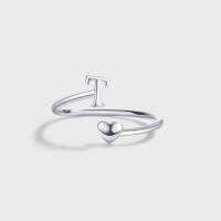 Anillos de Letras para mujer, Plata de Ley 925, A-Z, Iniciales apilables de Nombre, Anillo Abierto con Talla Ajustable - details 18