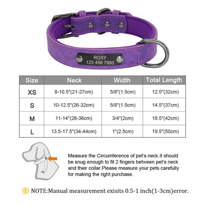 Perro personalizado Cuero PU, Collar de Perro personalizado, Collares mascotas grabado Free para Perros Pequeños, medianos - 1