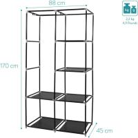 Armario de Tela Plegable Grande Ropero con Baldas y Barra para Colgar Ropa 88 x 170 x 45 CM - details 1