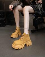 Zapatos de mujer de suela gruesa informales con logo Dropshipping, botines de cuero con aumento de altura - details 4
