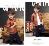 Abrigos para niños, moda Otoño Invierno, además de terciopelo/sin terciopelo, dos estilos, chaqueta de cuero PU de algodón cálida para niños de 1 a 11 años - details 6