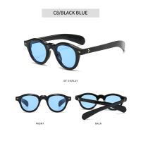 Gafas de sol redondas pequeñas a la moda para mujer, gafas de sol Retro transparentes con lentes oceánicos UV400, gafas de sol Punk con remaches para hombre - details 3