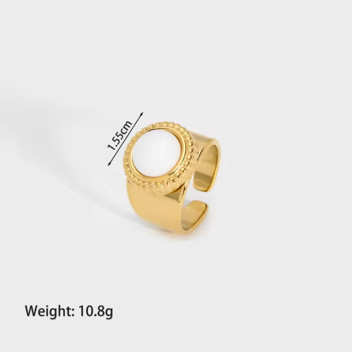 Turquesa Lapislázuli Piedra Natural Titanio Acero Anillo Señoras Regalo Cumpleaños Regalo Navideño - 1