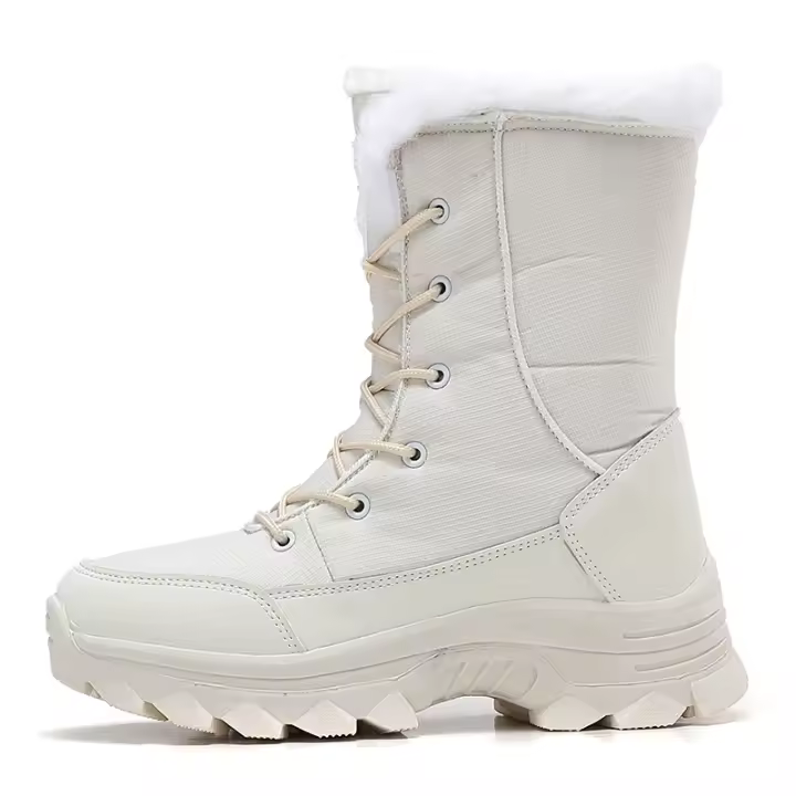 Botas de nieve para mujer, botas de invierno cálidas con forro de piel, botines antideslizantes, botas de nieve a media pantorrilla - 1